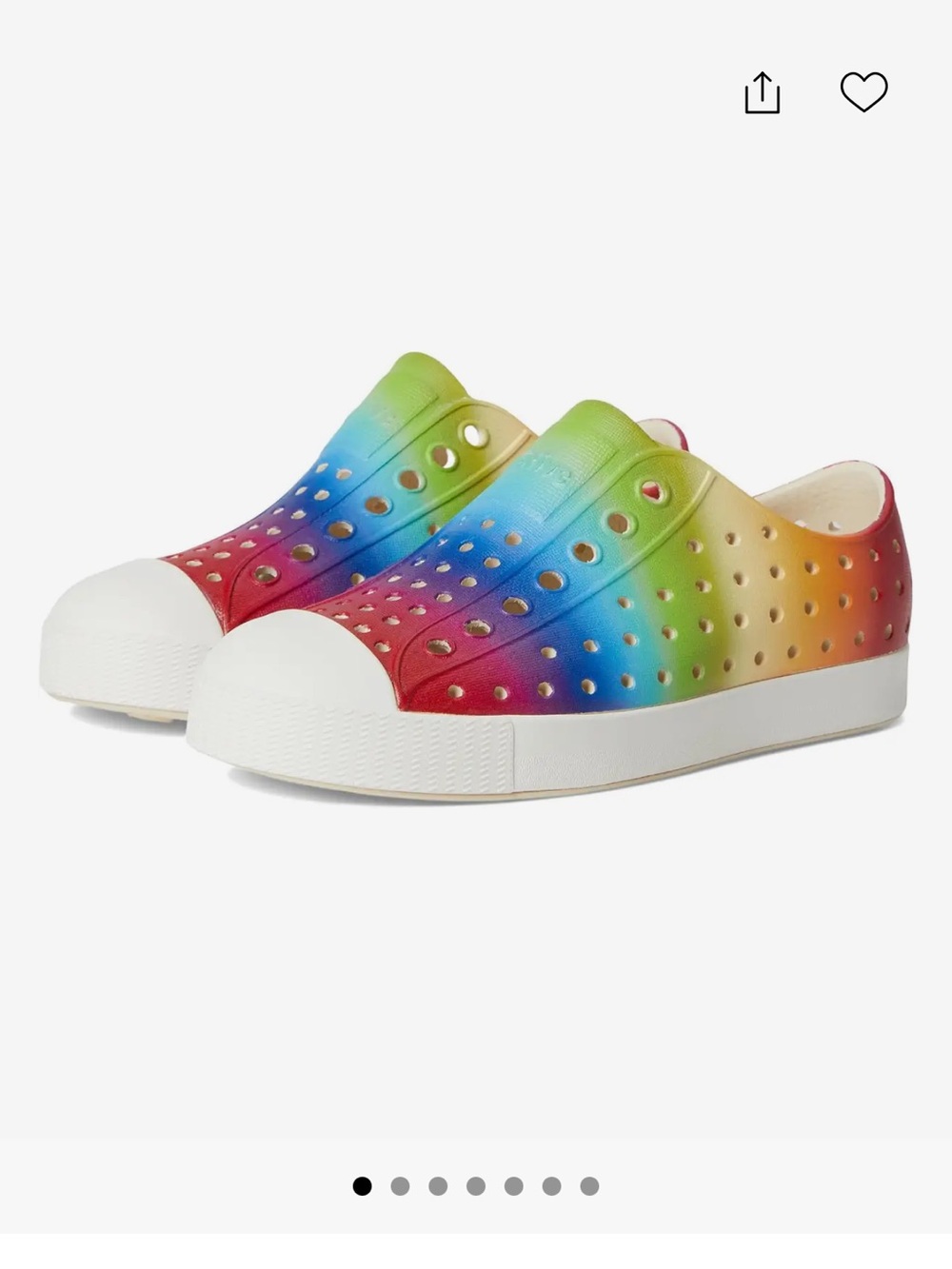 Native Kids Shoes in Rainbow Jefferson Print